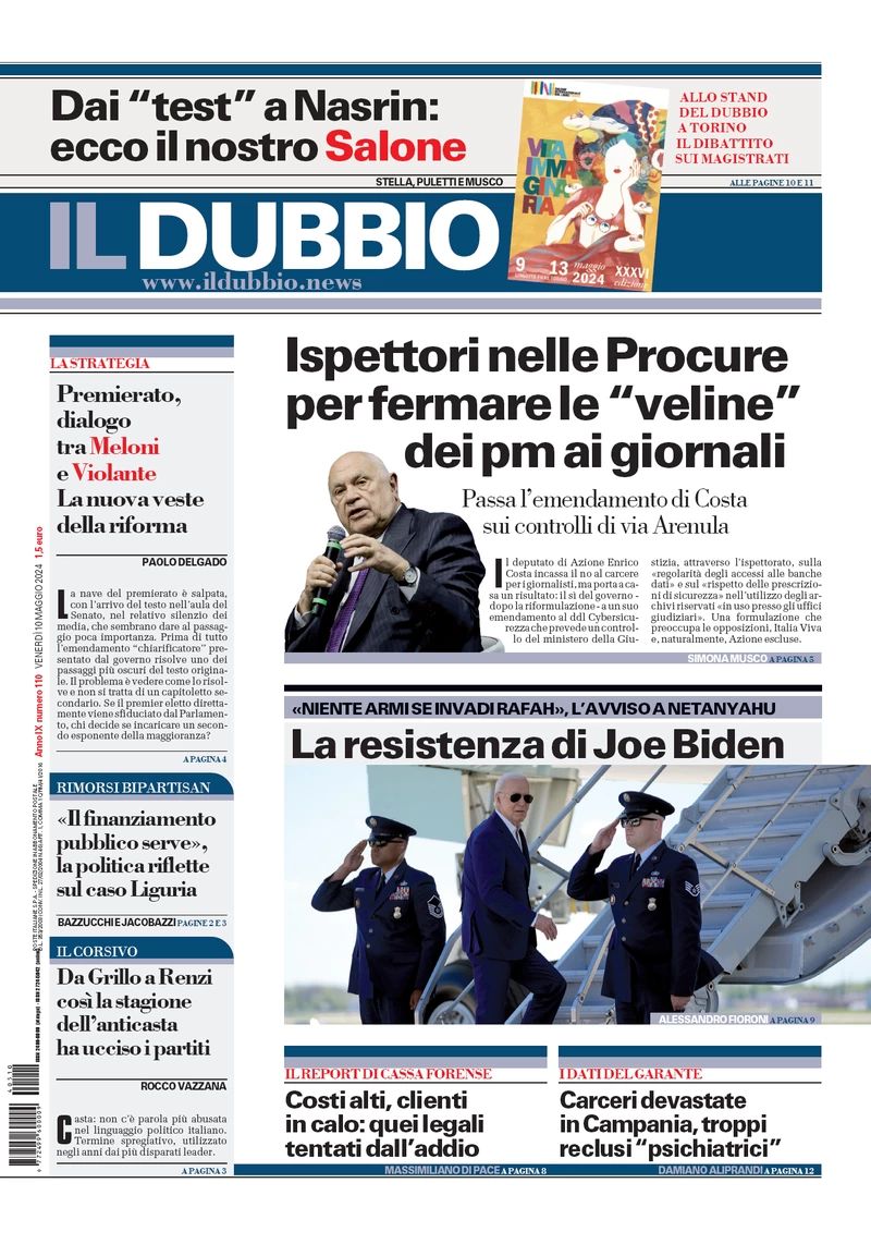 Prima-pagina-il-dubbio-oggi-edizione-di-oggi-10-05-2024