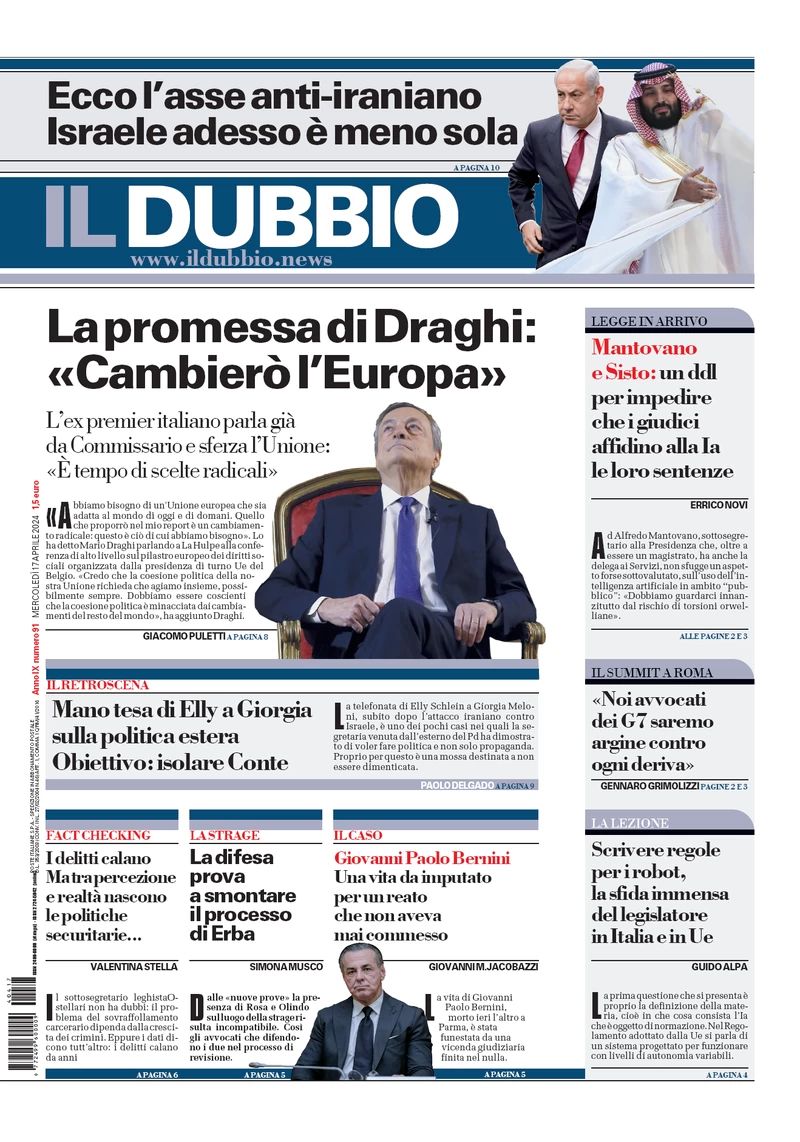 Prima-pagina-il-dubbio-oggi-edizione-di-oggi-17-04-2024