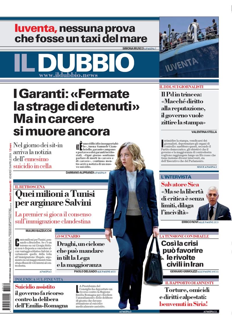 Prima-pagina-il-dubbio-oggi-edizione-di-oggi-19-04-2024