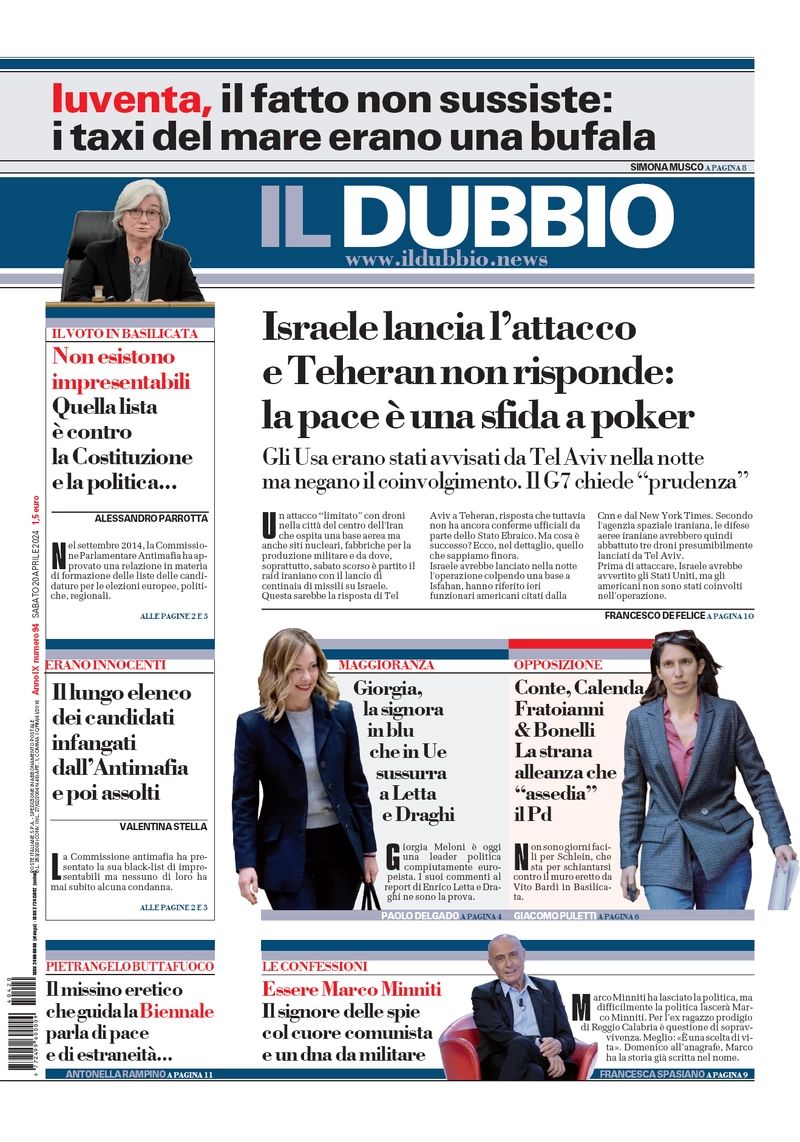 Prima-pagina-il-dubbio-oggi-edizione-di-oggi-20-04-2024