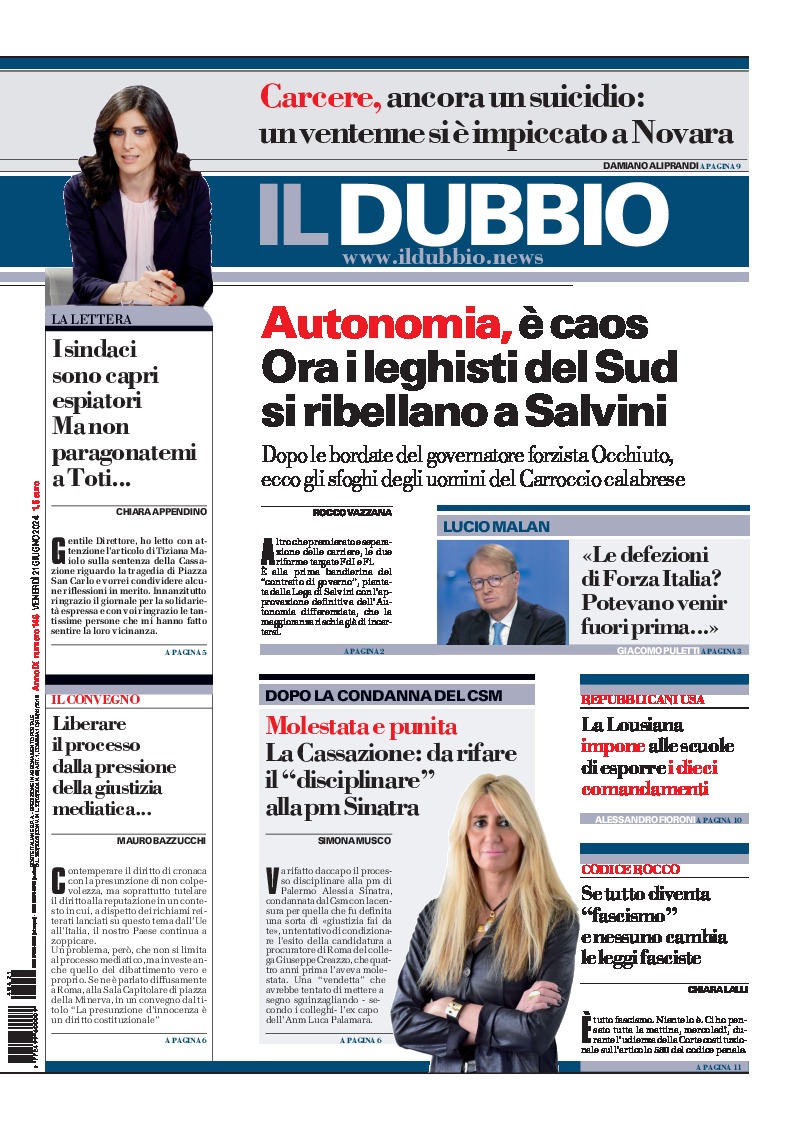 Prima-pagina-il-dubbio-oggi-edizione-di-oggi-20240621