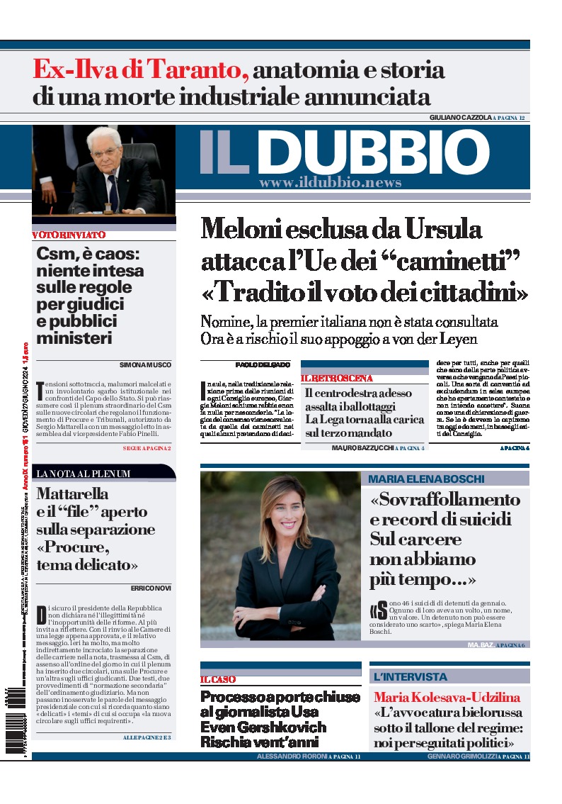 Prima-pagina-il-dubbio-oggi-edizione-di-oggi-20240627