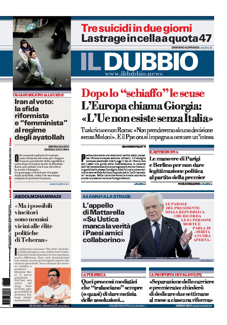 Prima-pagina-il-dubbio-oggi-edizione-di-oggi-20240628