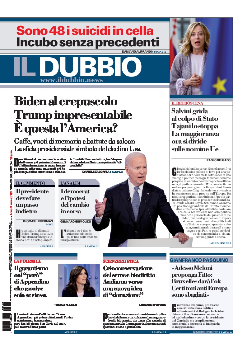 Prima-pagina-il-dubbio-oggi-edizione-di-oggi-20240629