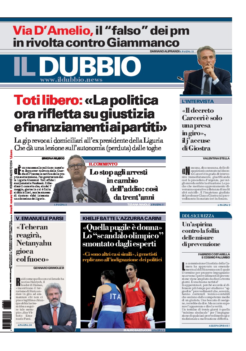 Prima-pagina-il-dubbio-oggi-edizione-di-oggi-20240802