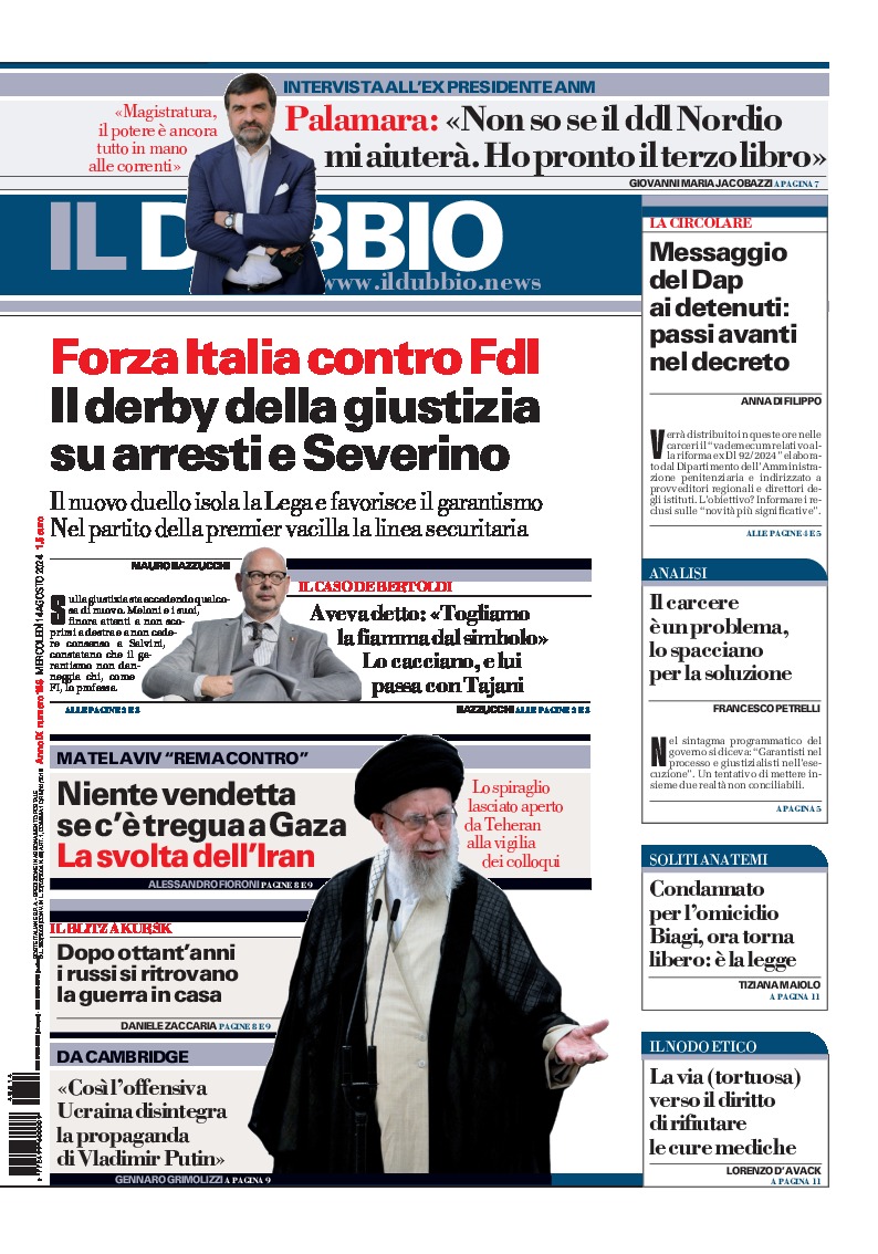 Prima-pagina-il-dubbio-oggi-edizione-di-oggi-20240814