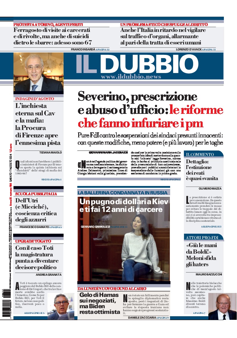 Prima-pagina-il-dubbio-oggi-edizione-di-oggi-20240817