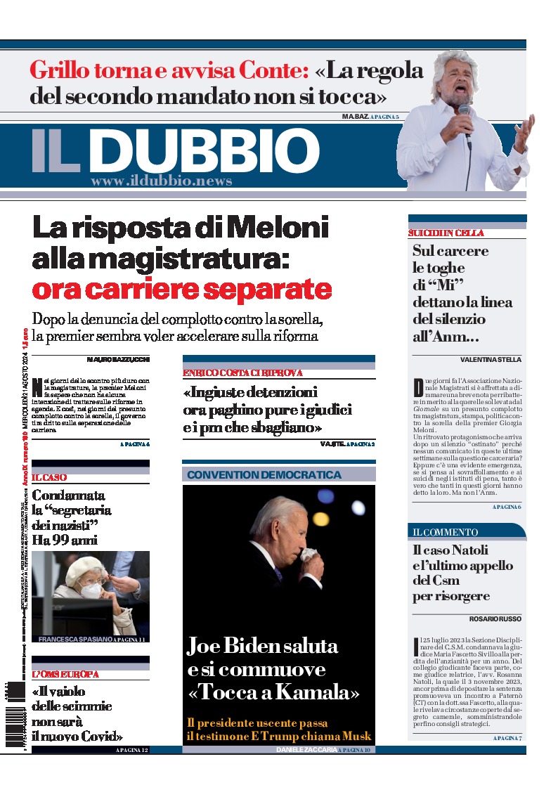 Prima-pagina-il-dubbio-oggi-edizione-di-oggi-20240821