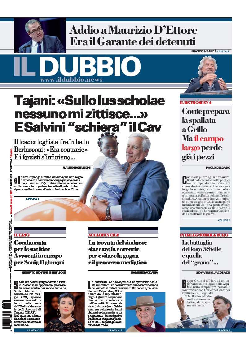 Prima-pagina-il-dubbio-oggi-edizione-di-oggi-20240823