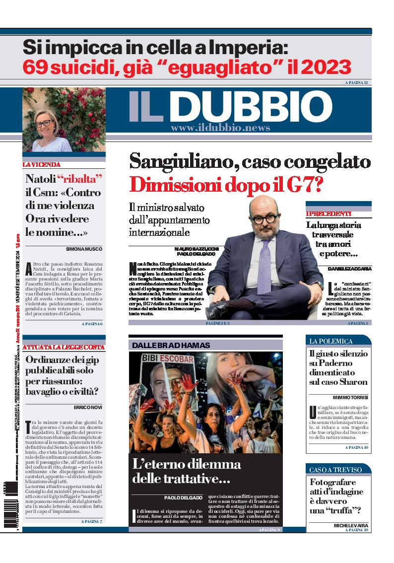 Prima-pagina-il-dubbio-oggi-edizione-di-oggi-20240906