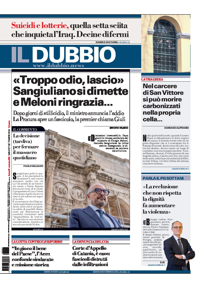 Prima-pagina-il-dubbio-oggi-edizione-di-oggi-20240907