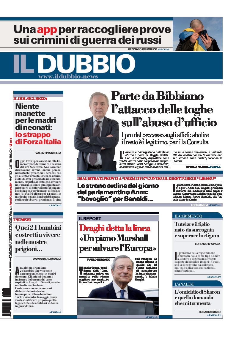 Prima-pagina-il-dubbio-oggi-edizione-di-oggi-20240910