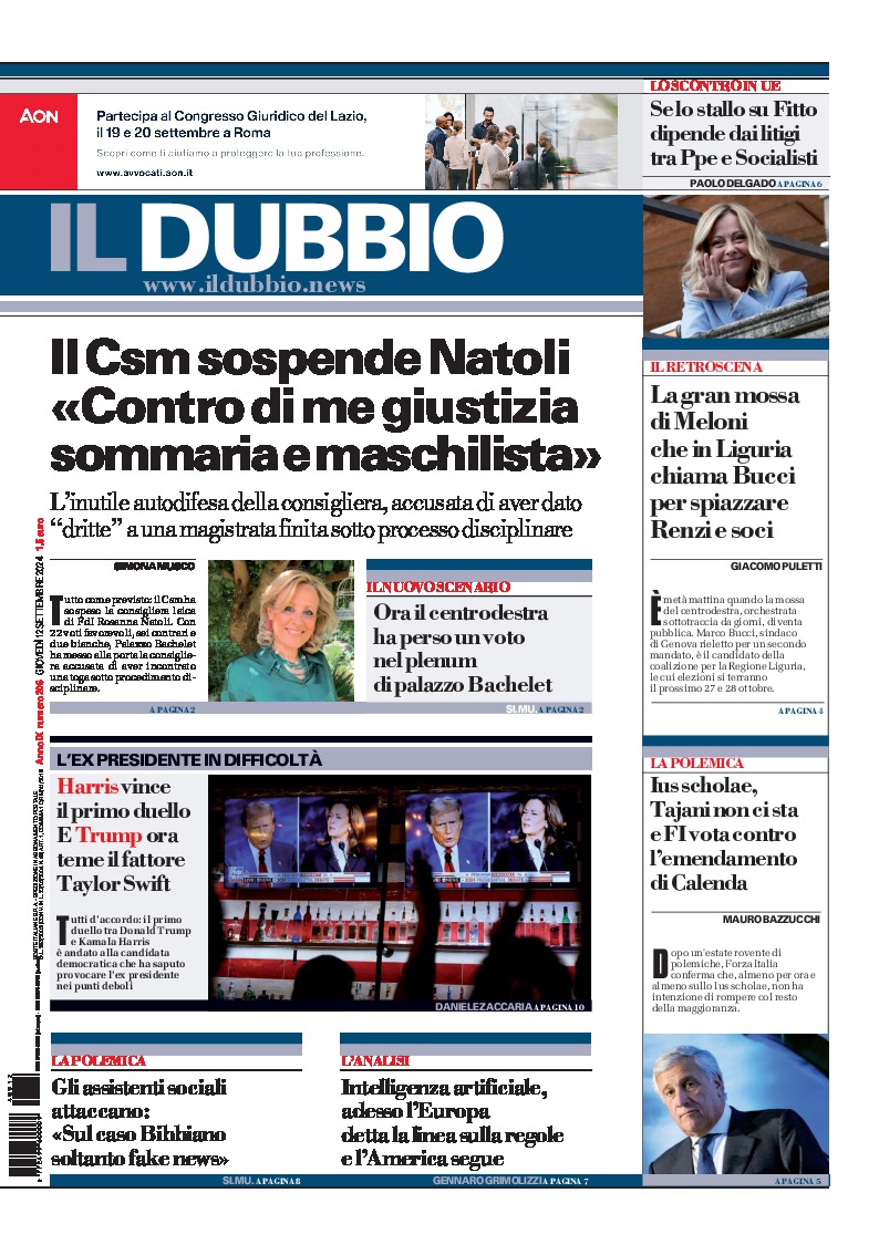 Prima-pagina-il-dubbio-oggi-edizione-di-oggi-20240912