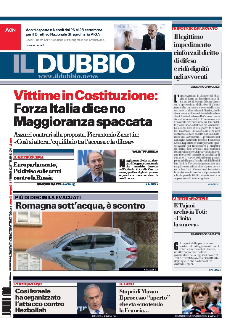 Prima-pagina-il-dubbio-oggi-edizione-di-oggi-20240920