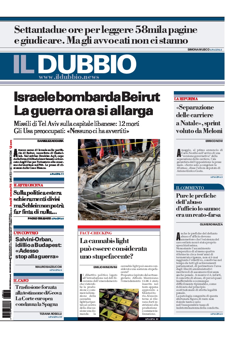 Prima-pagina-il-dubbio-oggi-edizione-di-oggi-20240921