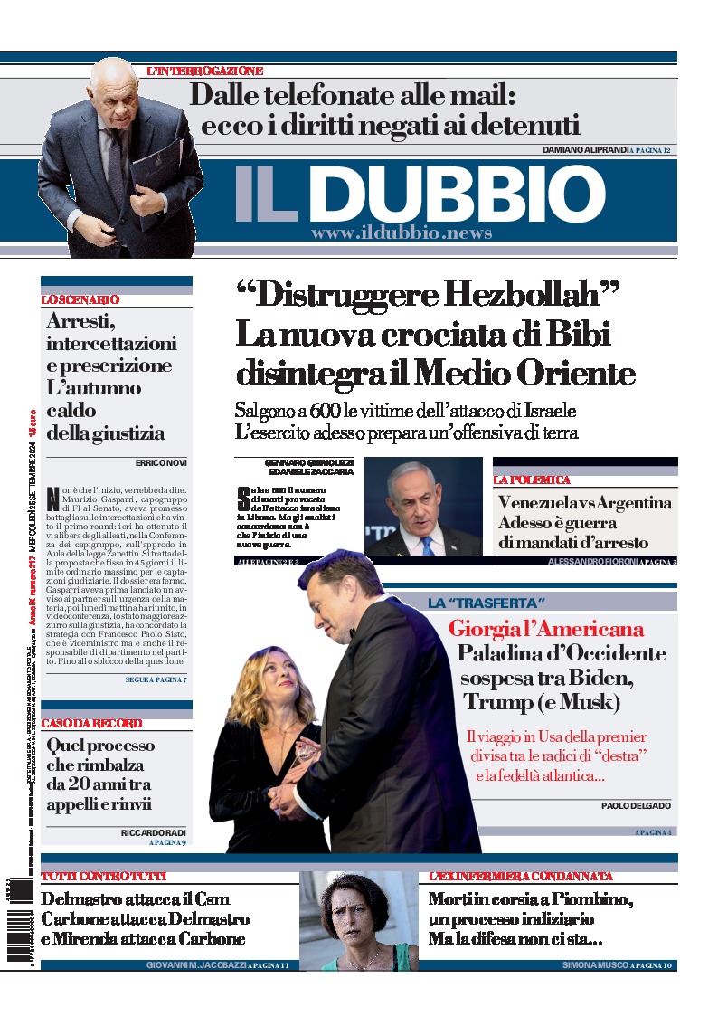 Prima-pagina-il-dubbio-oggi-edizione-di-oggi-20240925