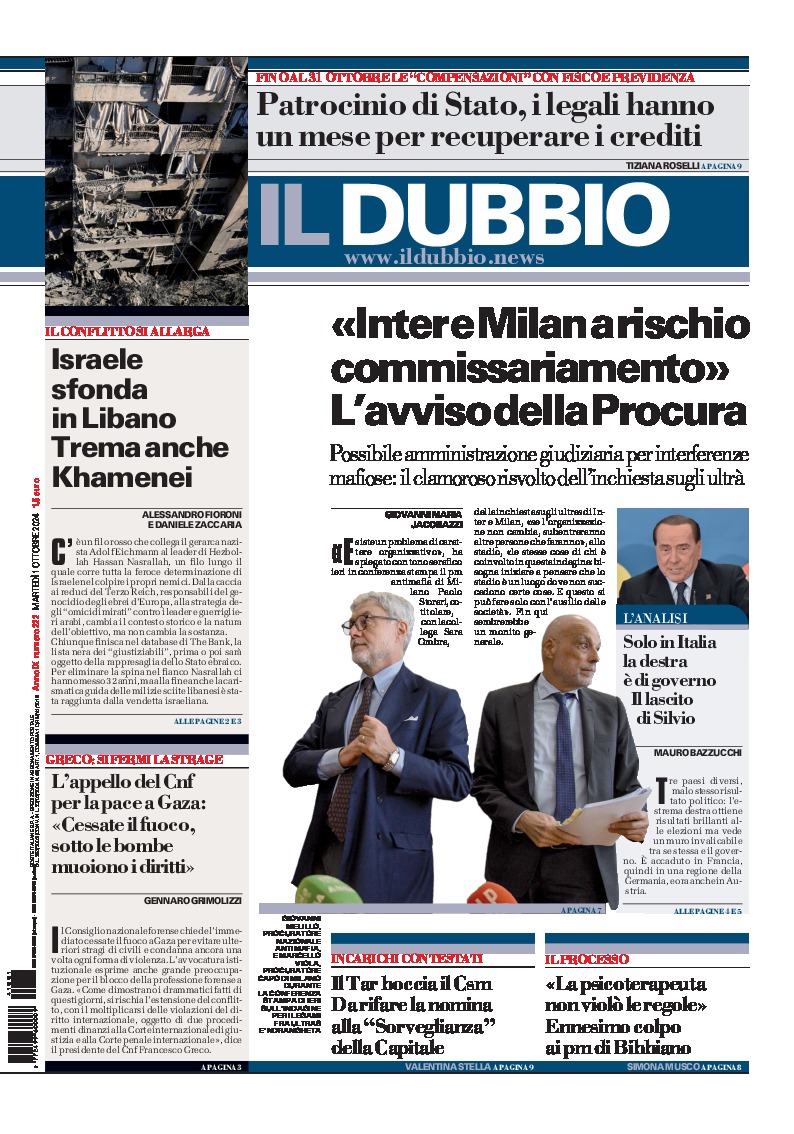 Prima-pagina-il-dubbio-oggi-edizione-di-oggi-20241001