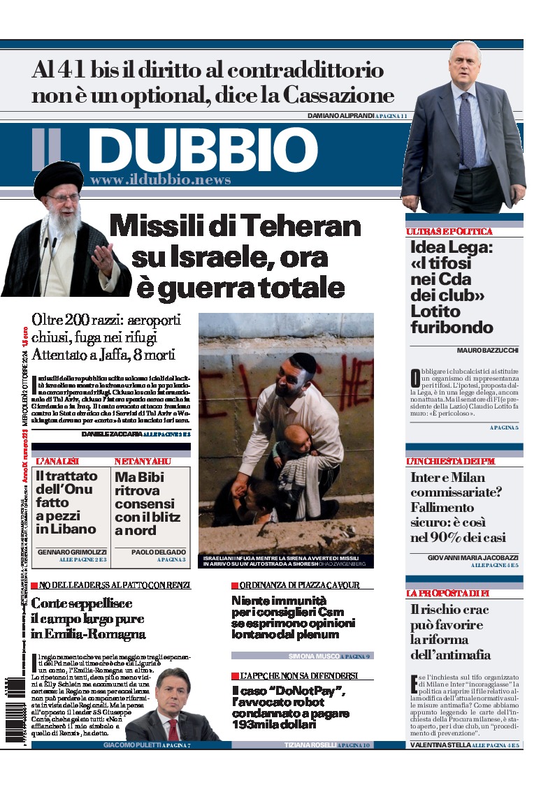 Prima-pagina-il-dubbio-oggi-edizione-di-oggi-20241002