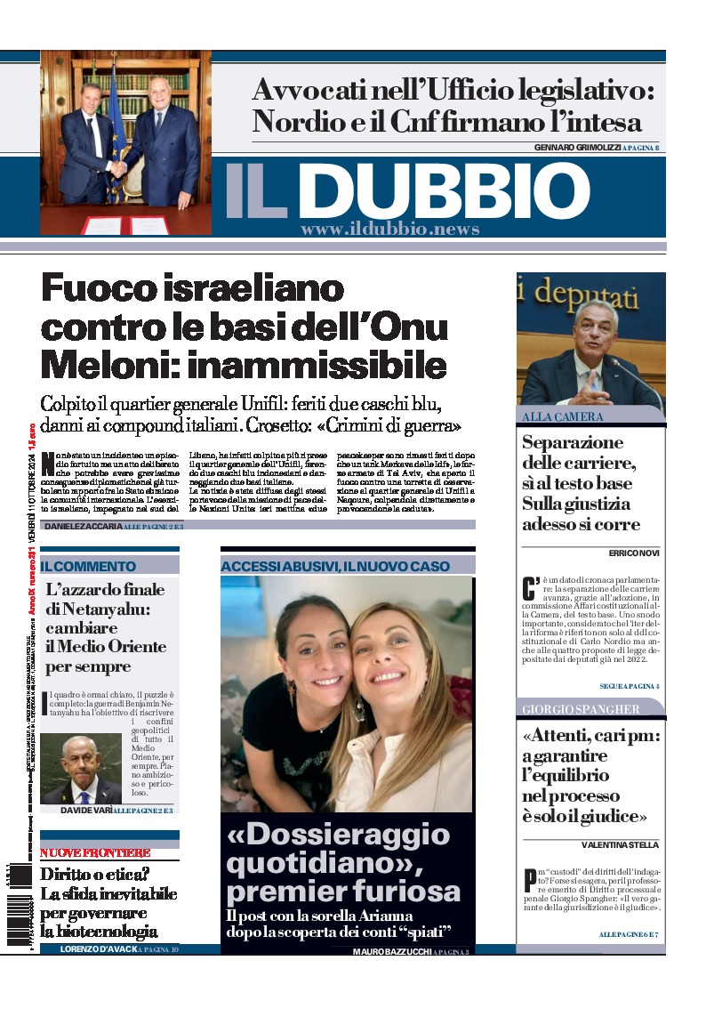 Prima-pagina-il-dubbio-oggi-edizione-di-oggi-20241011