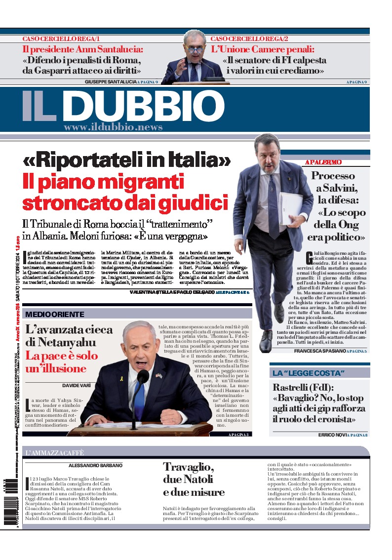 Prima-pagina-il-dubbio-oggi-edizione-di-oggi-20241019