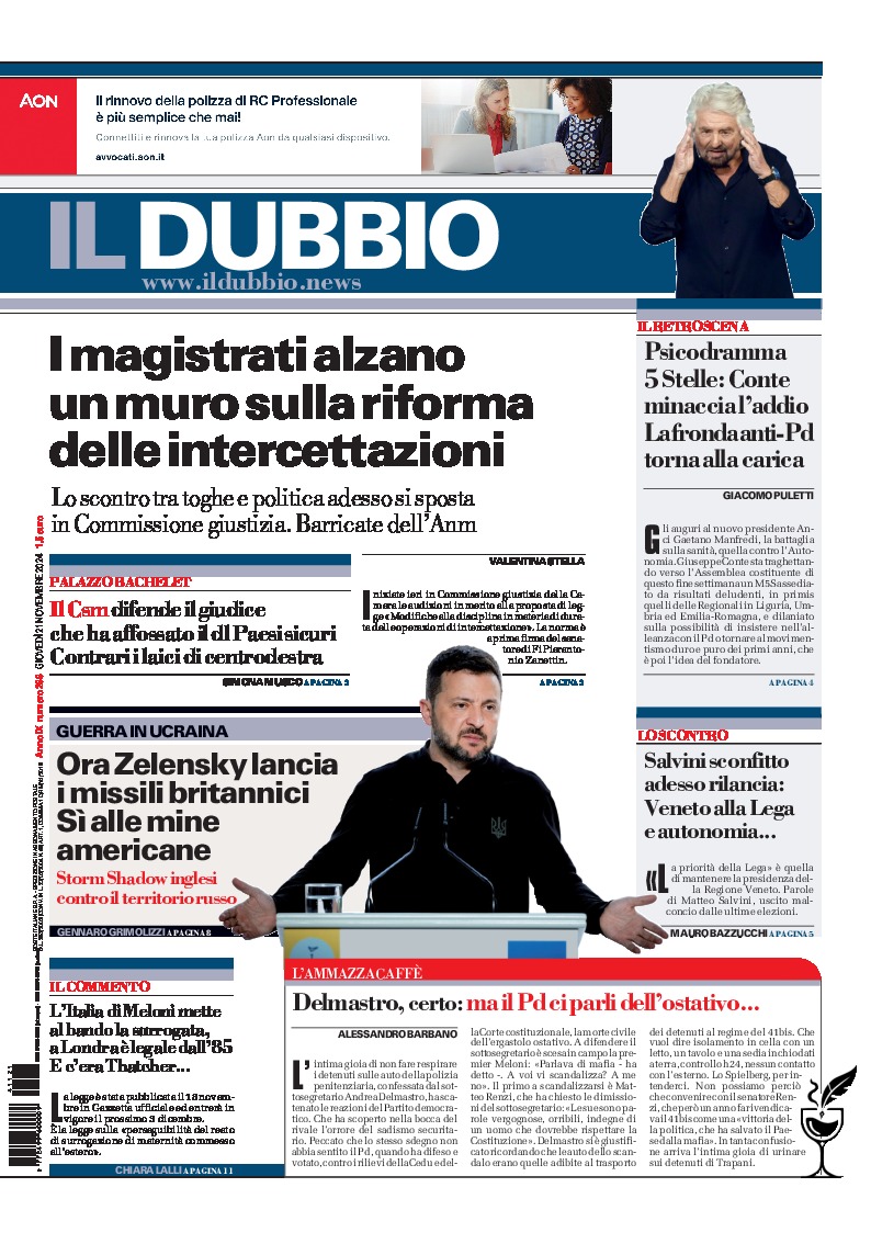 Prima-pagina-il-dubbio-oggi-edizione-di-oggi-20241121