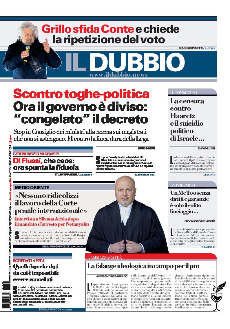 Prima-pagina-il-dubbio-oggi-edizione-di-oggi-20241126