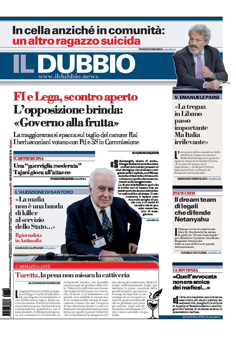 Prima-pagina-il-dubbio-oggi-edizione-di-oggi-20241128