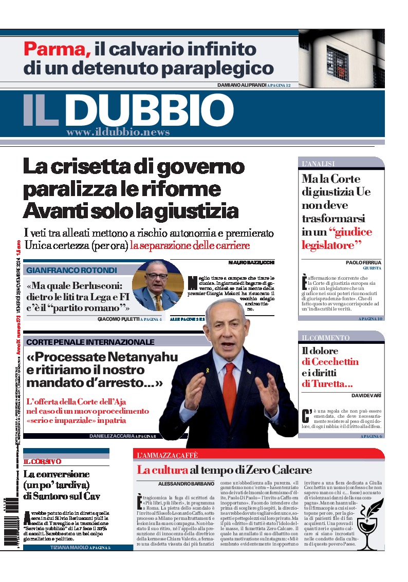 Prima-pagina-il-dubbio-oggi-edizione-di-oggi-20241129