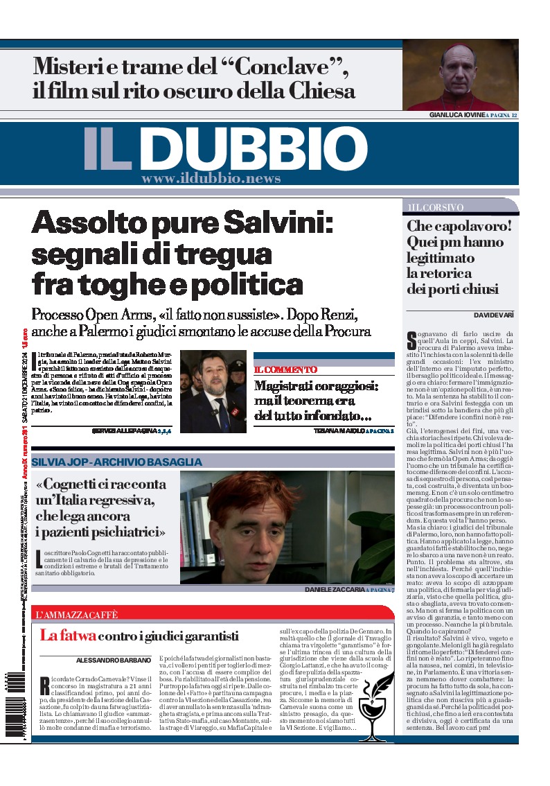 Prima-pagina-il-dubbio-oggi-edizione-di-oggi-20241221