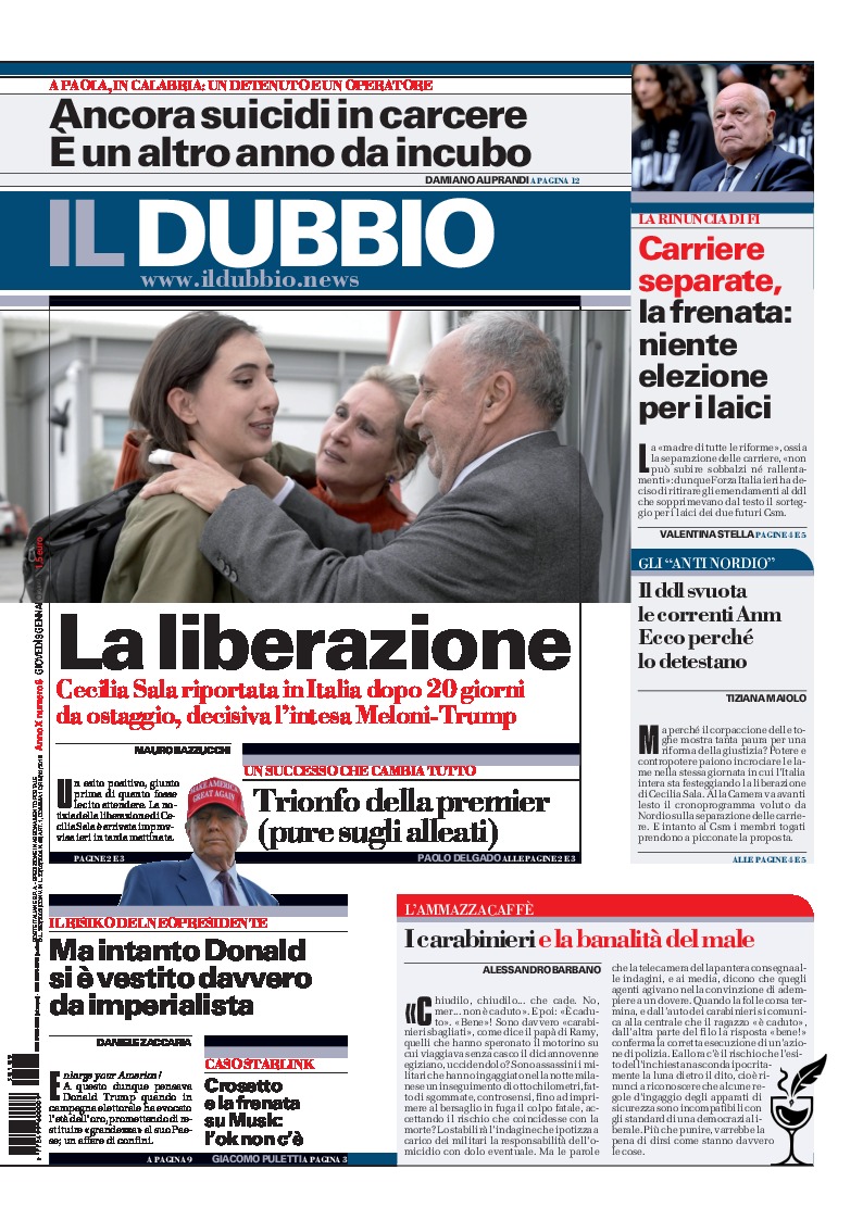 Prima-pagina-il-dubbio-oggi-edizione-di-oggi-20250109