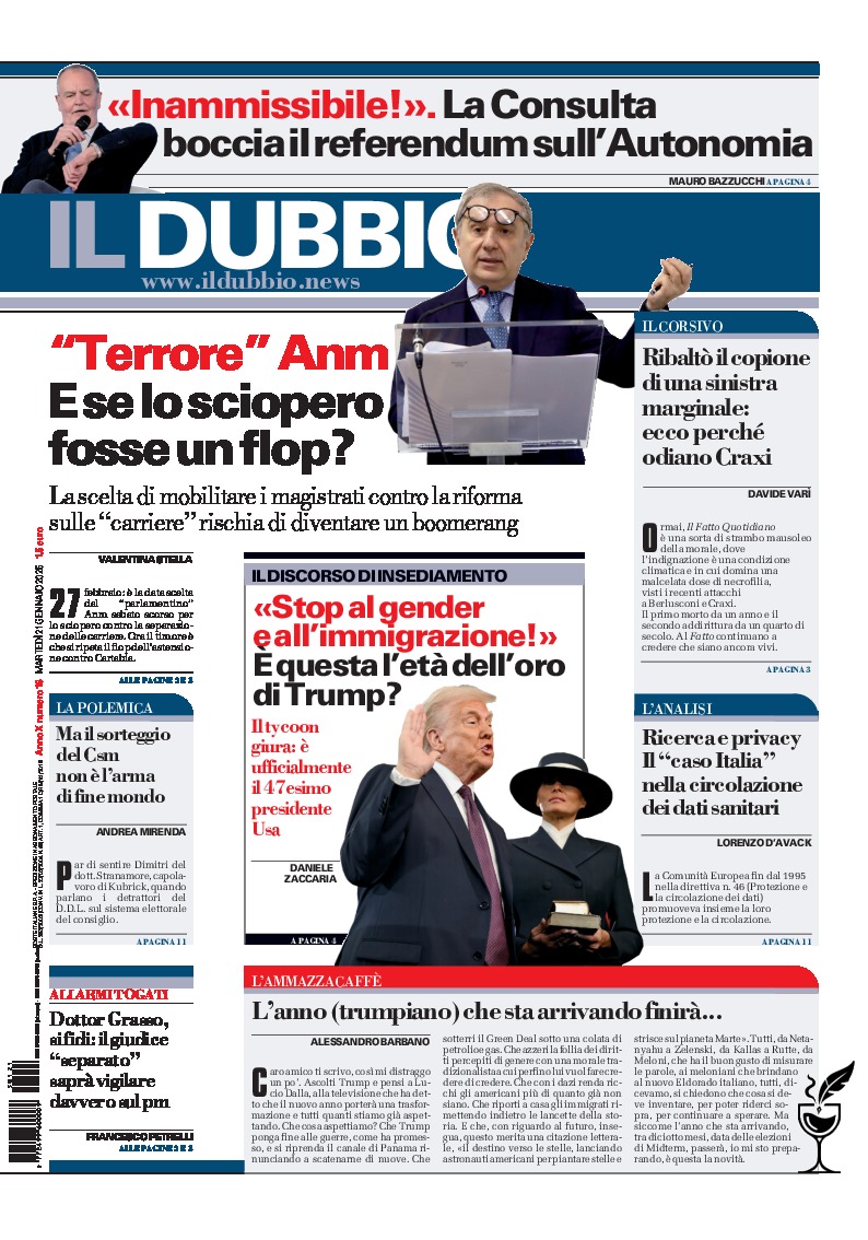 Prima-pagina-il-dubbio-oggi-edizione-di-oggi-20250121