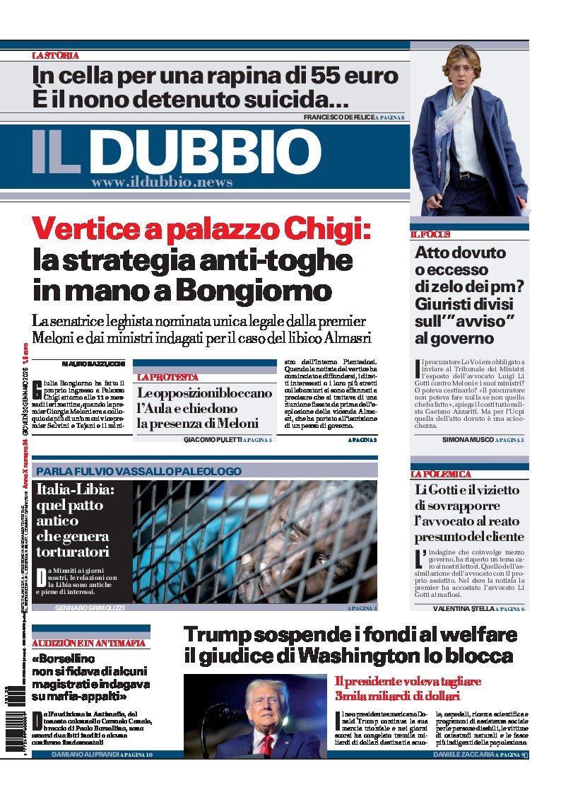 Prima-pagina-il-dubbio-oggi-edizione-di-oggi-20250130