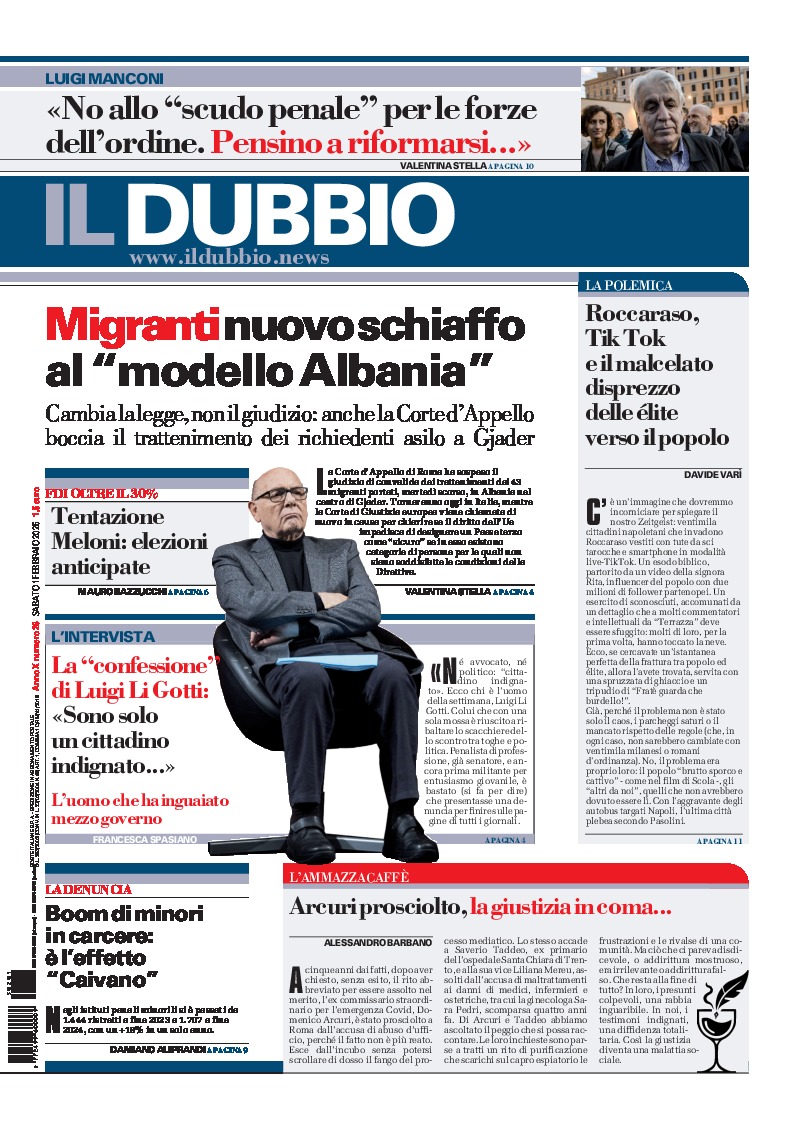 Prima-pagina-il-dubbio-oggi-edizione-di-oggi-20250201