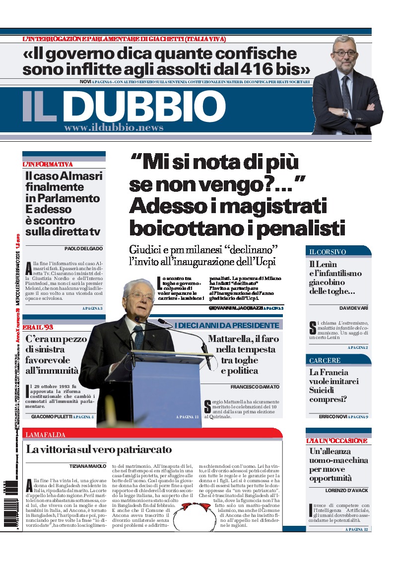 Prima-pagina-il-dubbio-oggi-edizione-di-oggi-20250205