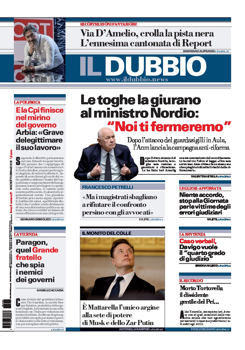 Prima-pagina-il-dubbio-oggi-edizione-di-oggi-20250207