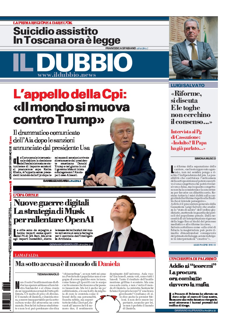 Prima-pagina-il-dubbio-oggi-edizione-di-oggi-20250212