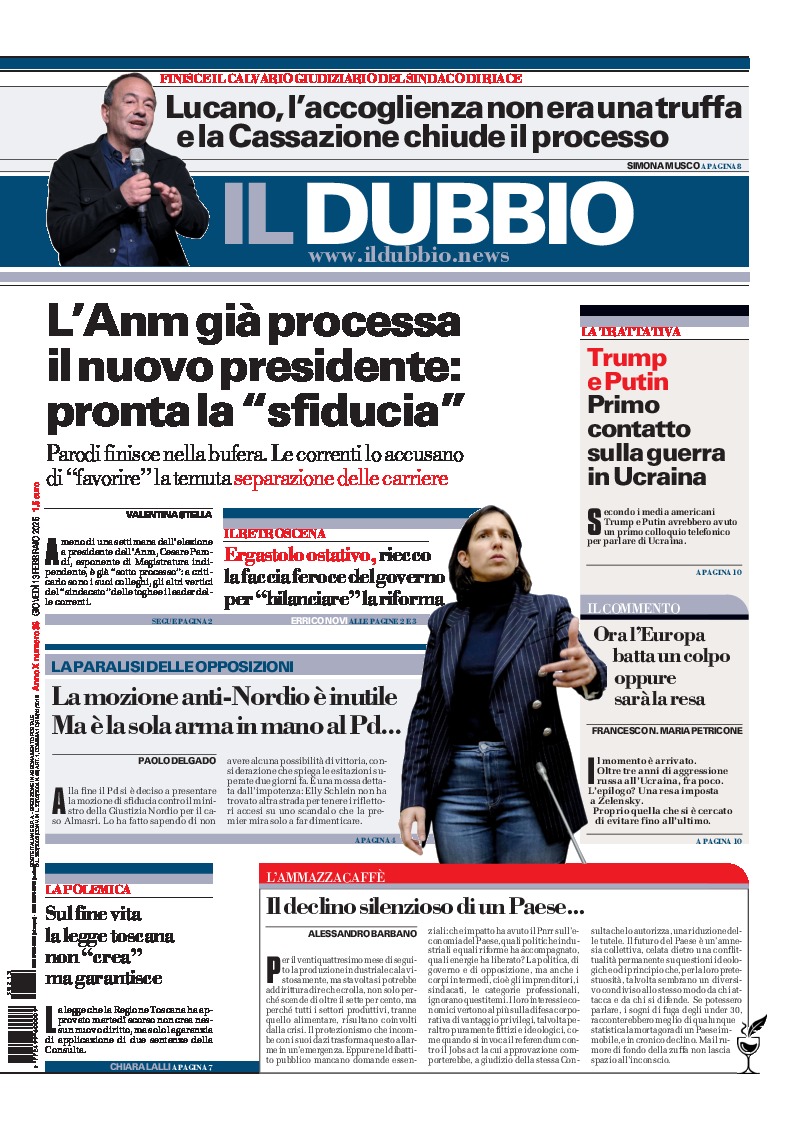 Prima-pagina-il-dubbio-oggi-edizione-di-oggi-20250213