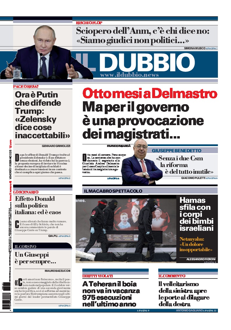 Prima-pagina-il-dubbio-oggi-edizione-di-oggi-20250221