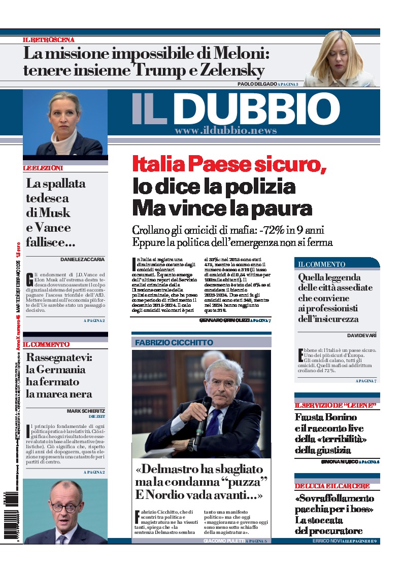 Prima-pagina-il-dubbio-oggi-edizione-di-oggi-20250225