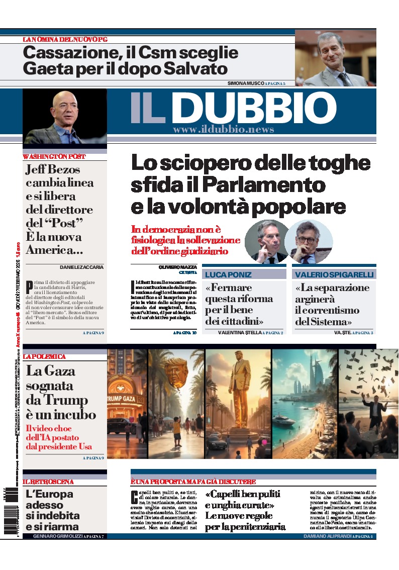 Prima-pagina-il-dubbio-oggi-edizione-di-oggi-20250227