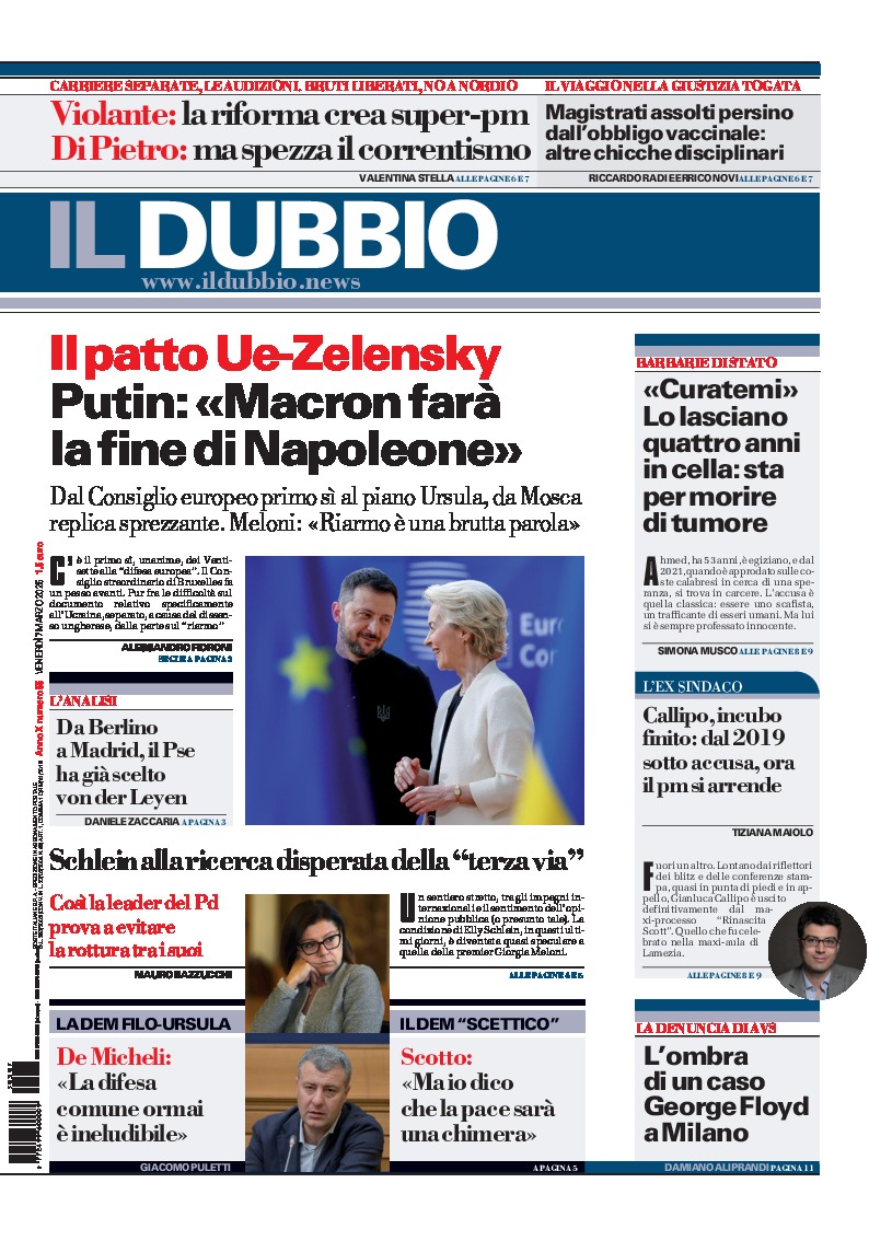 Prima-pagina-il-dubbio-oggi-edizione-di-oggi-20250307