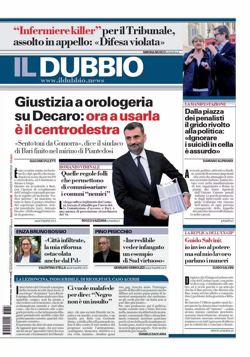 Prima-pagina-il-dubbio-oggi-edizione-di-oggi-21-03-2024