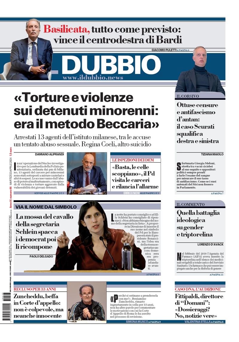 Prima-pagina-il-dubbio-oggi-edizione-di-oggi-23-04-2024