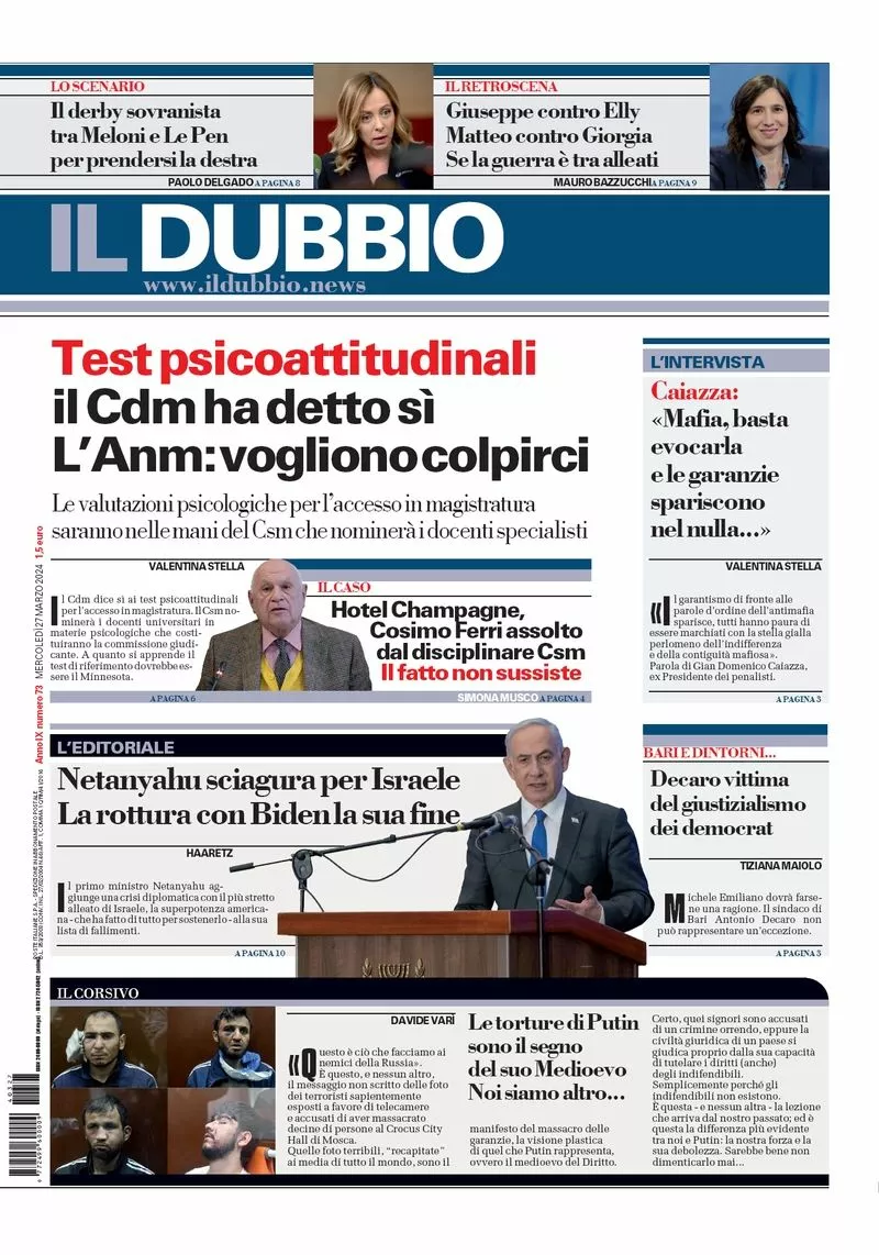 Prima-pagina-il-dubbio-oggi-edizione-di-oggi-27-03-2024