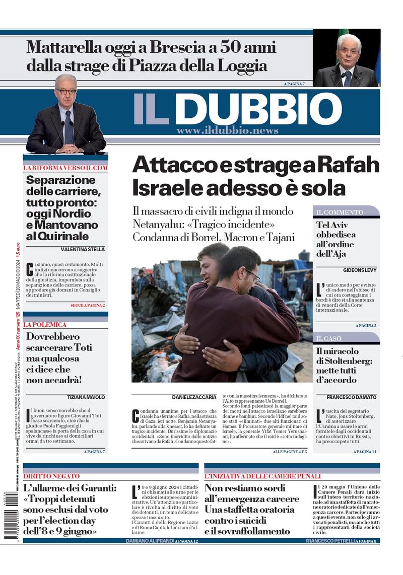 Prima-pagina-il-dubbio-oggi-edizione-di-oggi-28-05-2024