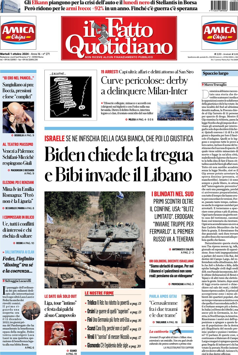 Prima-pagina-il-fatto-quotidiano-edizione-di-oggi-01-10-2024