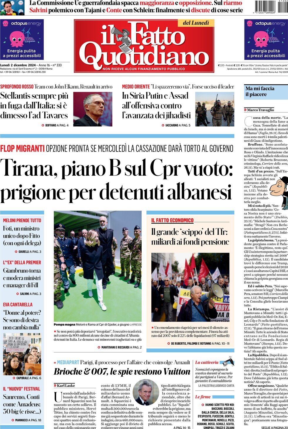 Prima-pagina-il-fatto-quotidiano-edizione-di-oggi-02-12-2024