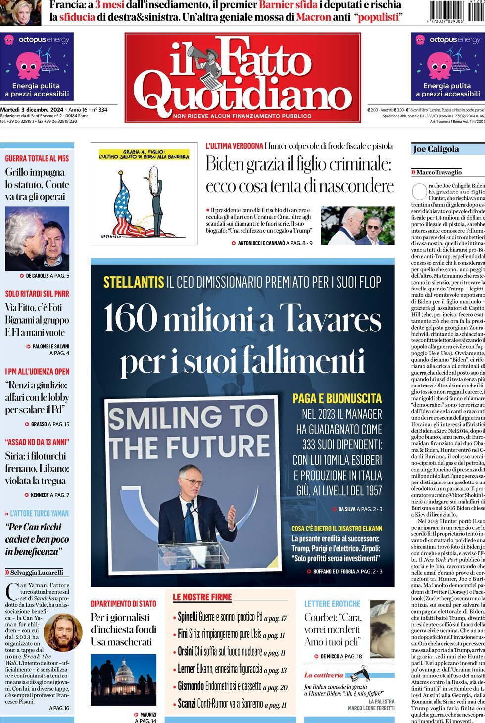 Prima-pagina-il-fatto-quotidiano-edizione-di-oggi-03-12-2024