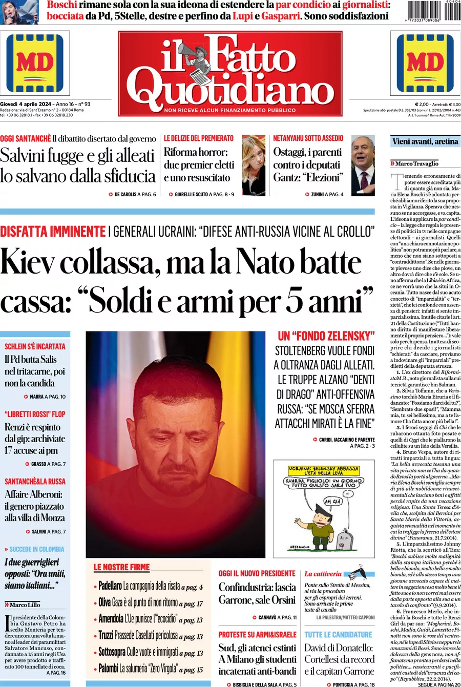 Prima-pagina-il-fatto-quotidiano-edizione-di-oggi-04-04-2024