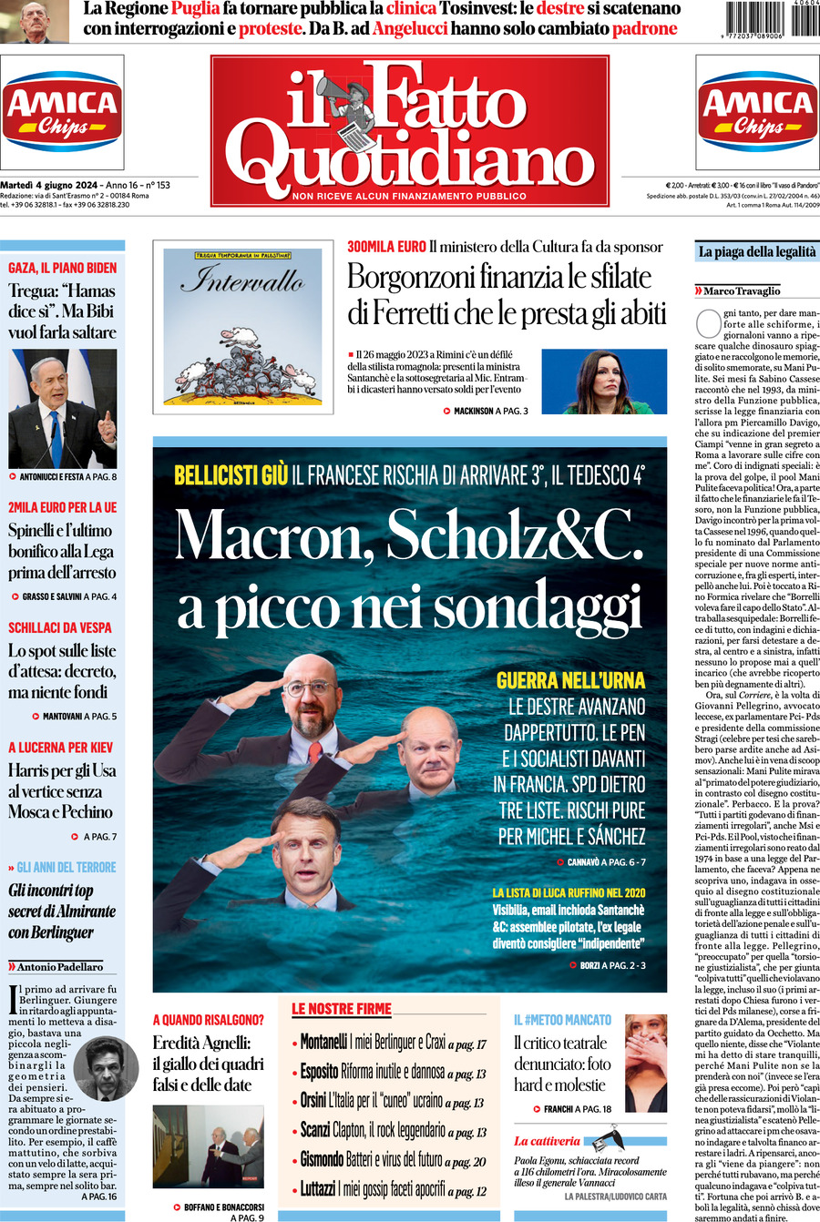 Prima-pagina-il-fatto-quotidiano-edizione-di-oggi-04-06-2024